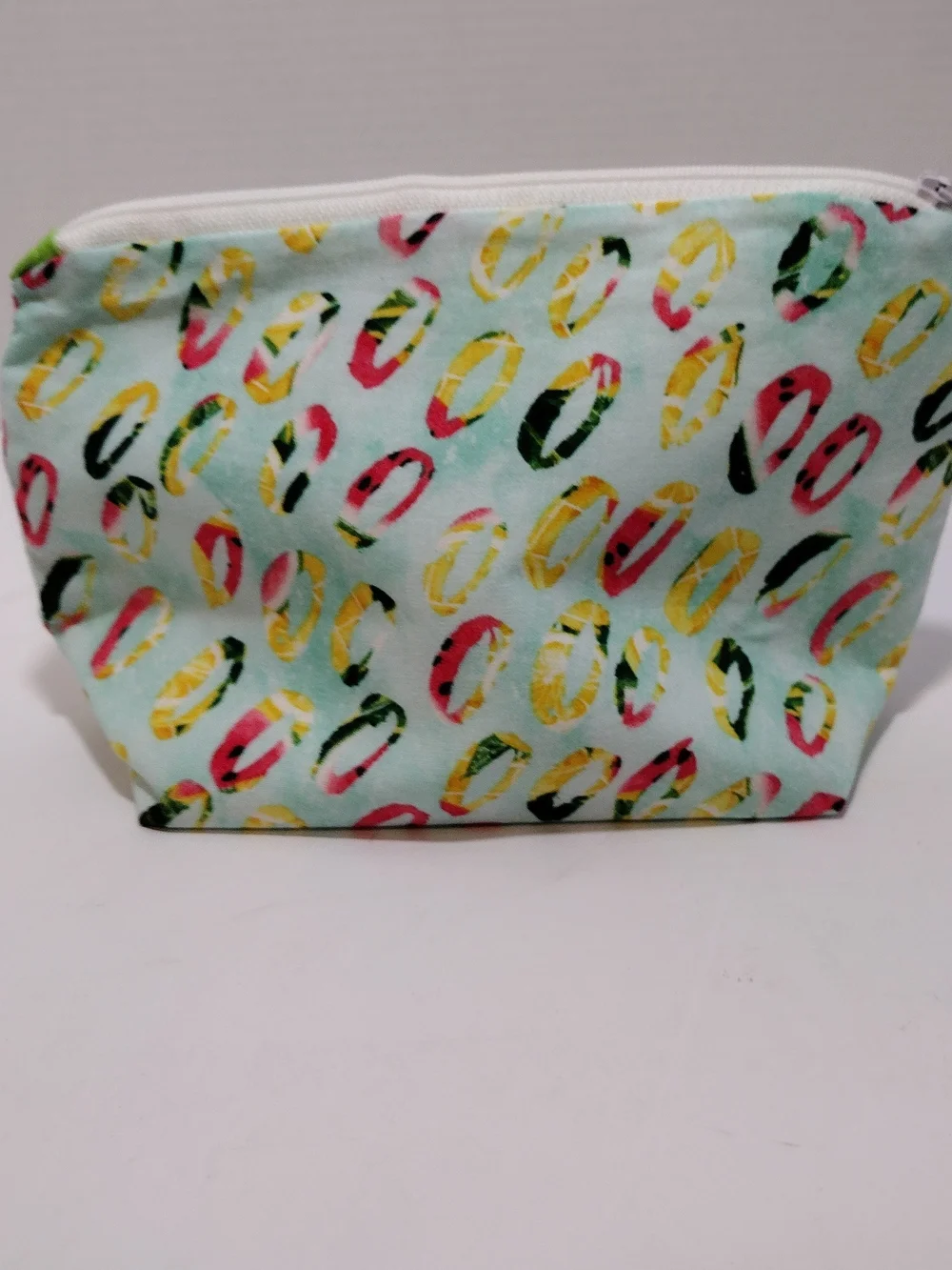 Handmade Multicolor Patterned Zippered Fabric Pouch